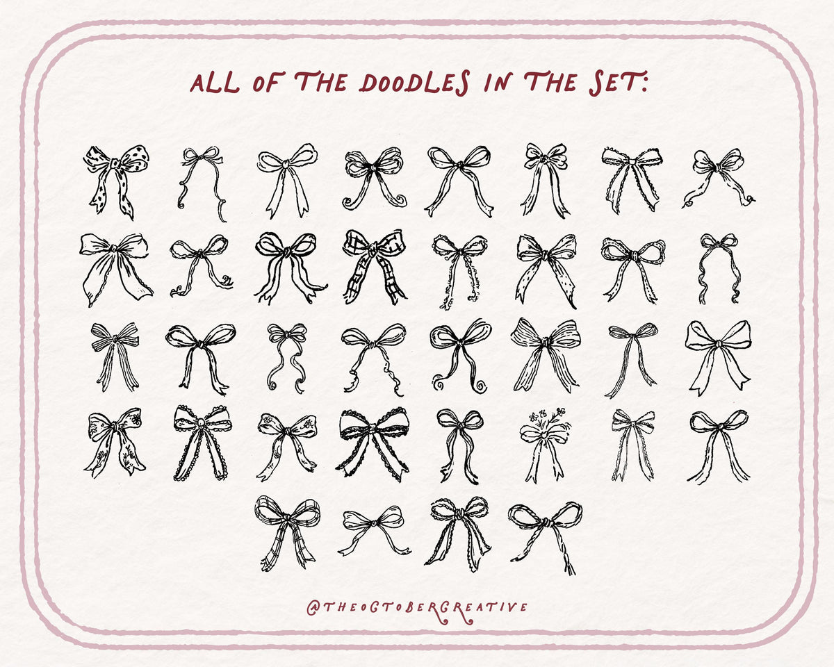 Bows Doodle Pack, preview 4