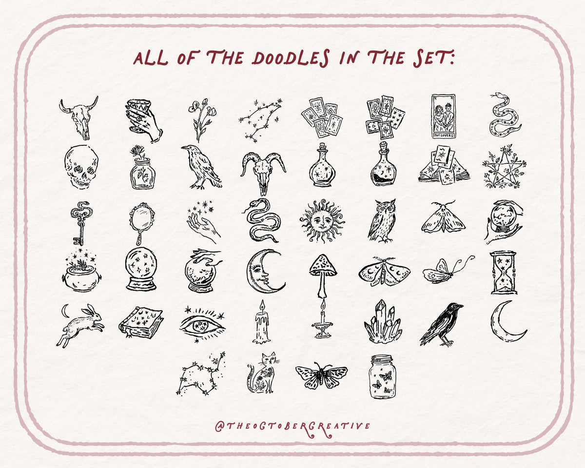 Witchy Doodle Pack, preview 4