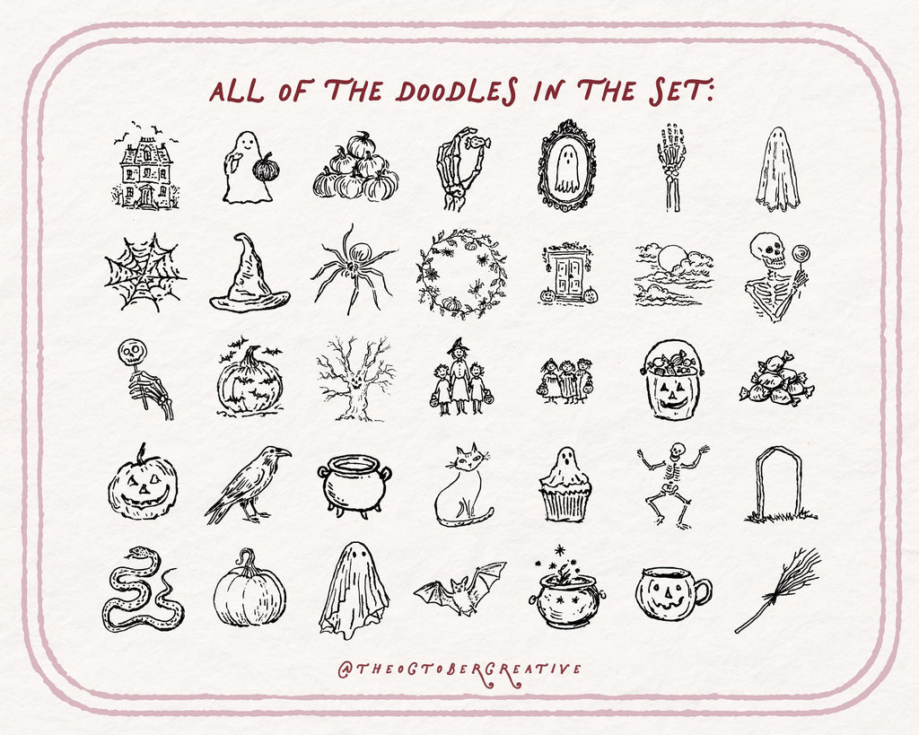Classic Halloween Doodle Pack, preview 5