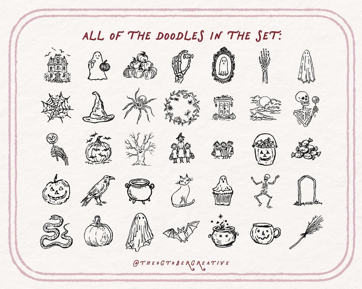 Classic Halloween Doodle Pack, preview 5