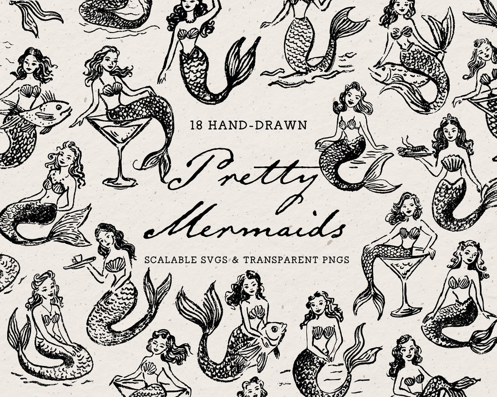Mermaids Doodle Pack, preview 1