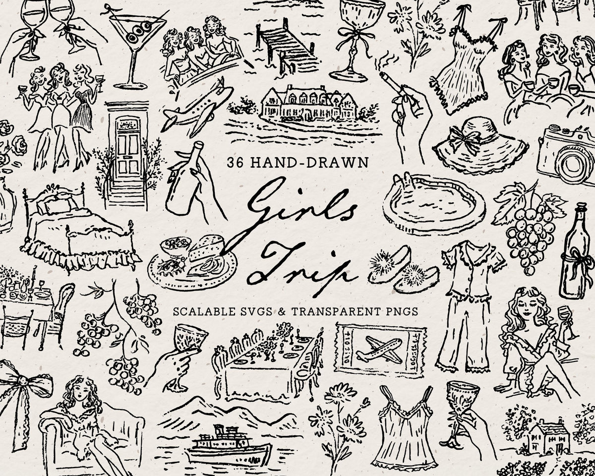Girls Trip Doodle Pack, preview 1
