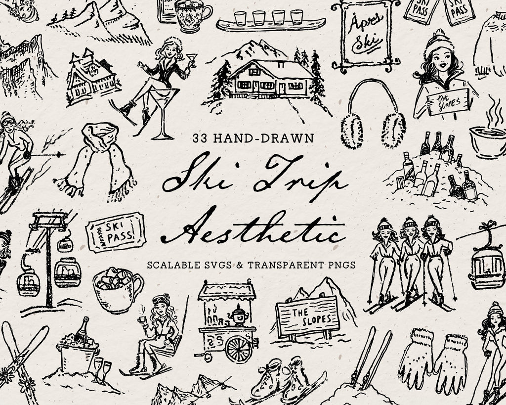Ski Trip Doodle Pack, preview 1
