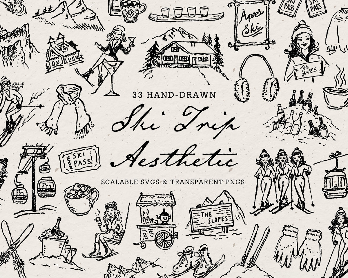 Ski Trip Doodle Pack, preview 1