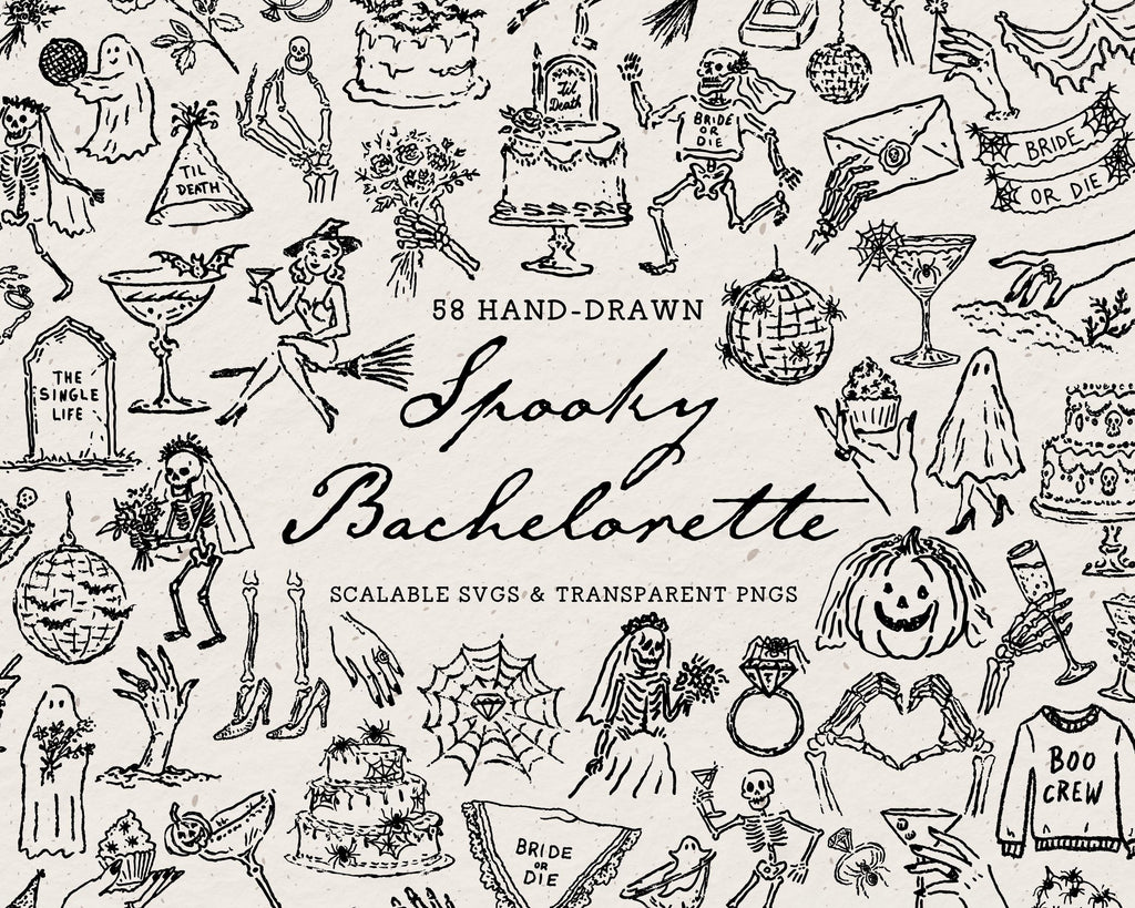 Spooky Bachelorette Doodle Pack, preview 1
