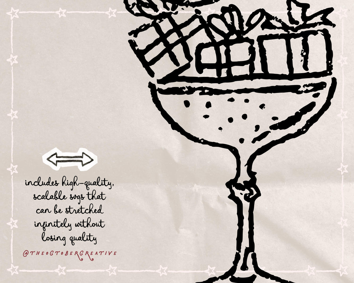 Christmas Cocktails Doodle Pack, preview 3
