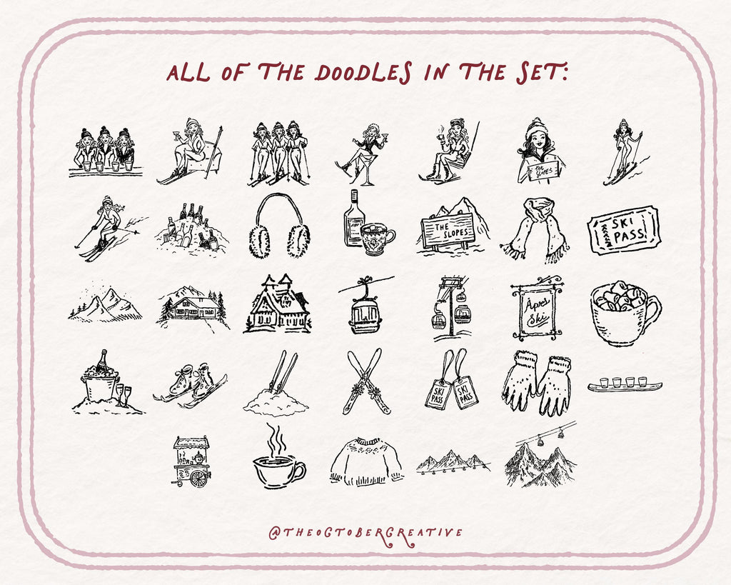 Ski Trip Doodle Pack, preview 4