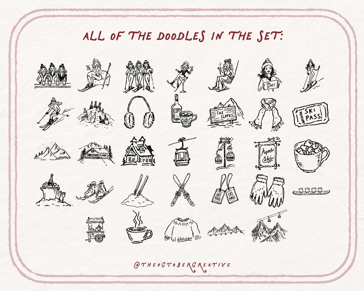 Ski Trip Doodle Pack, preview 4
