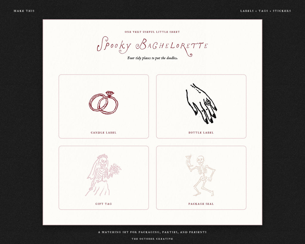 Spooky Bachelorette Doodle Pack, preview 16