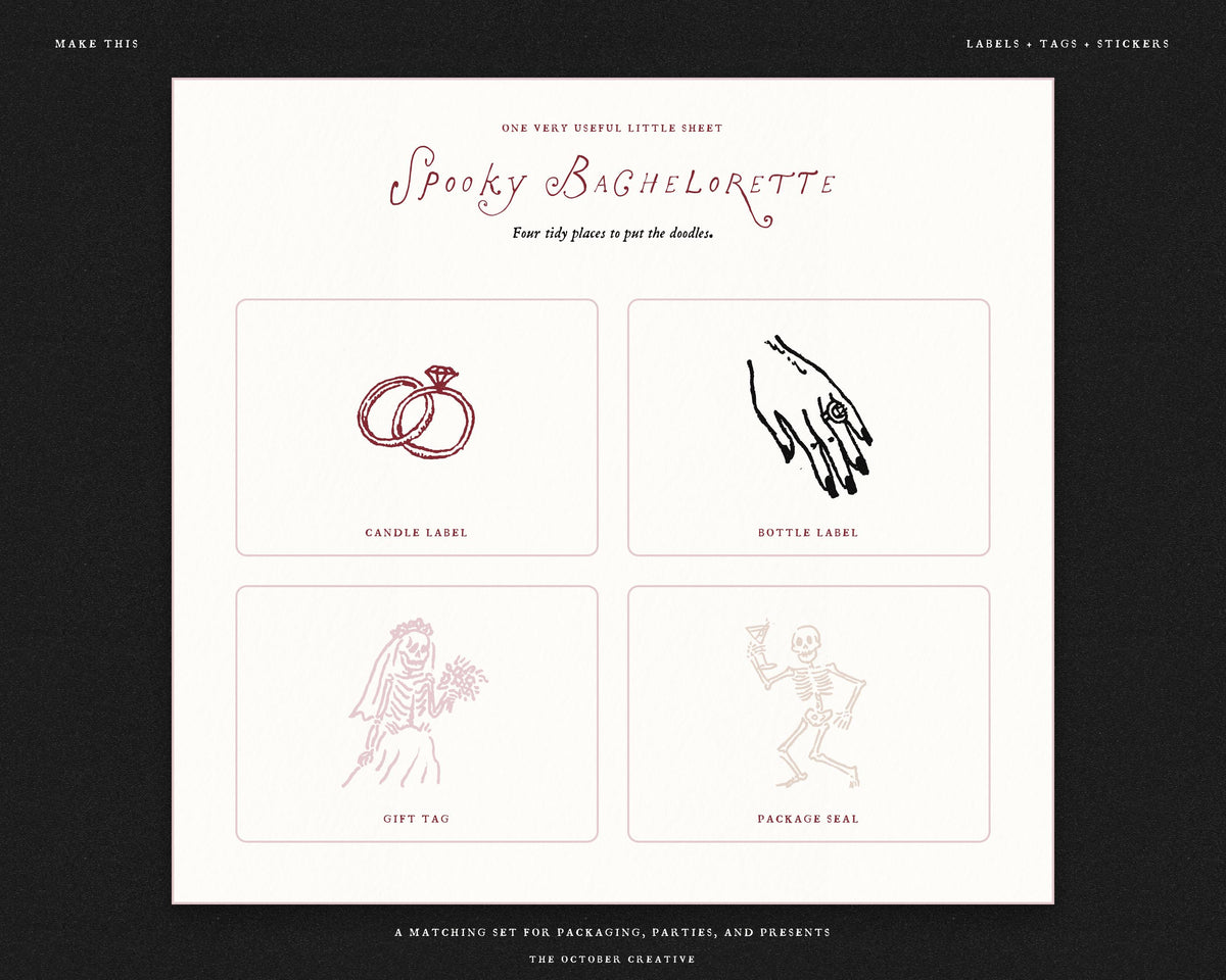 Spooky Bachelorette Doodle Pack, preview 16