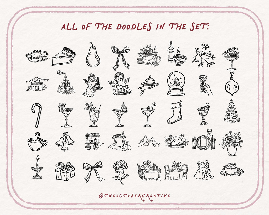 Holiday Party Doodle Pack, preview 4