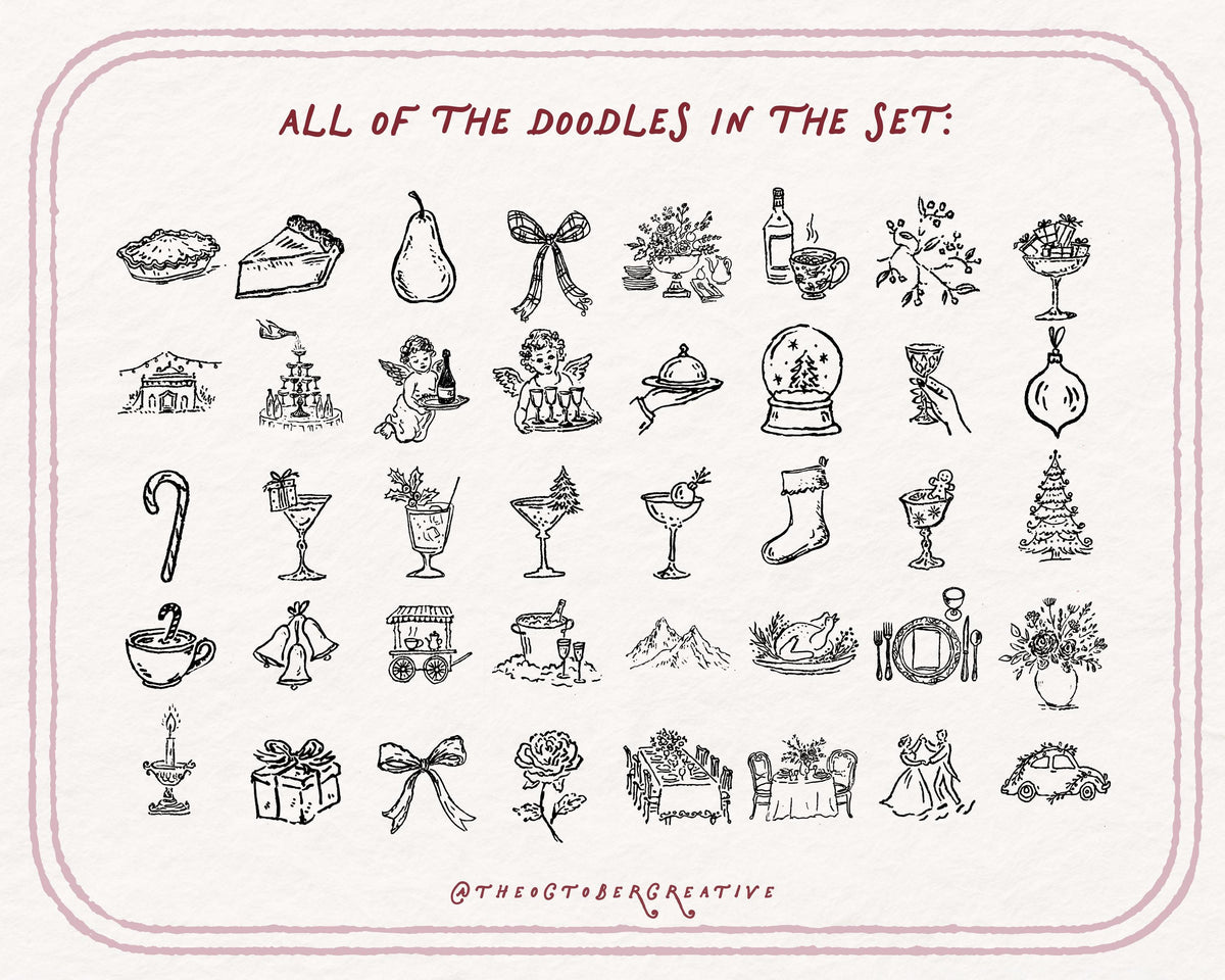 Holiday Party Doodle Pack, preview 4