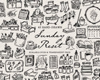 Sunday Reset Doodle Pack, preview 1