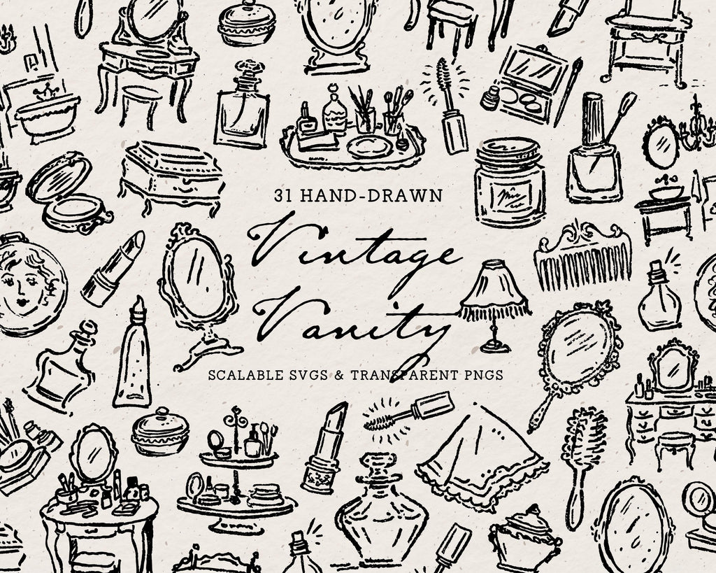 Vintage Vanity Doodle Pack, preview 1