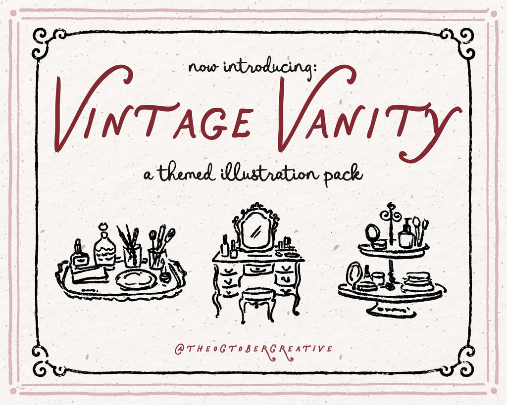 Vintage Vanity Doodle Pack, preview 2