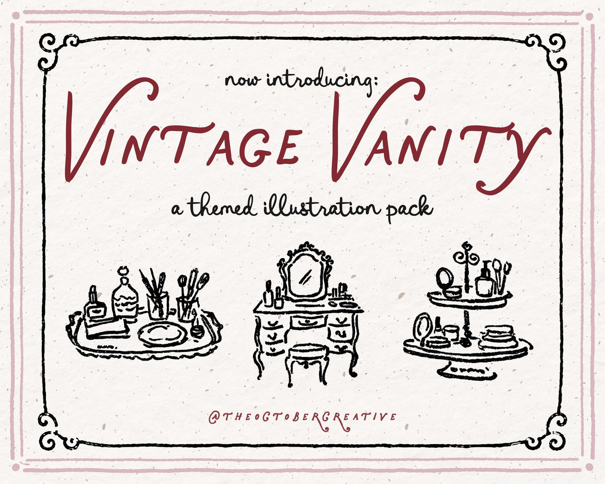 Vintage Vanity Doodle Pack, preview 2