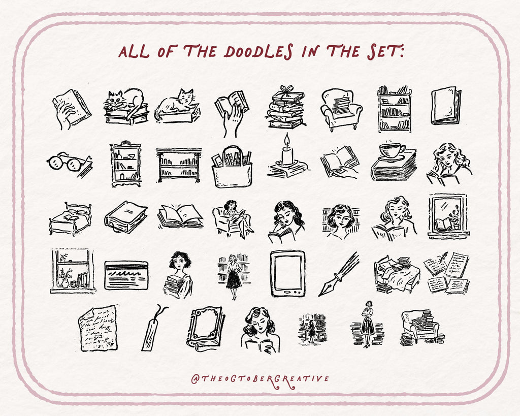 Librarian Life Doodle Pack, preview 4