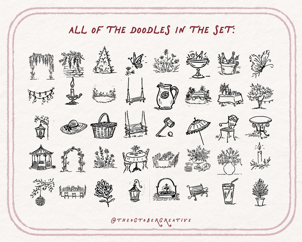 Garden Party Doodle Pack, preview 4
