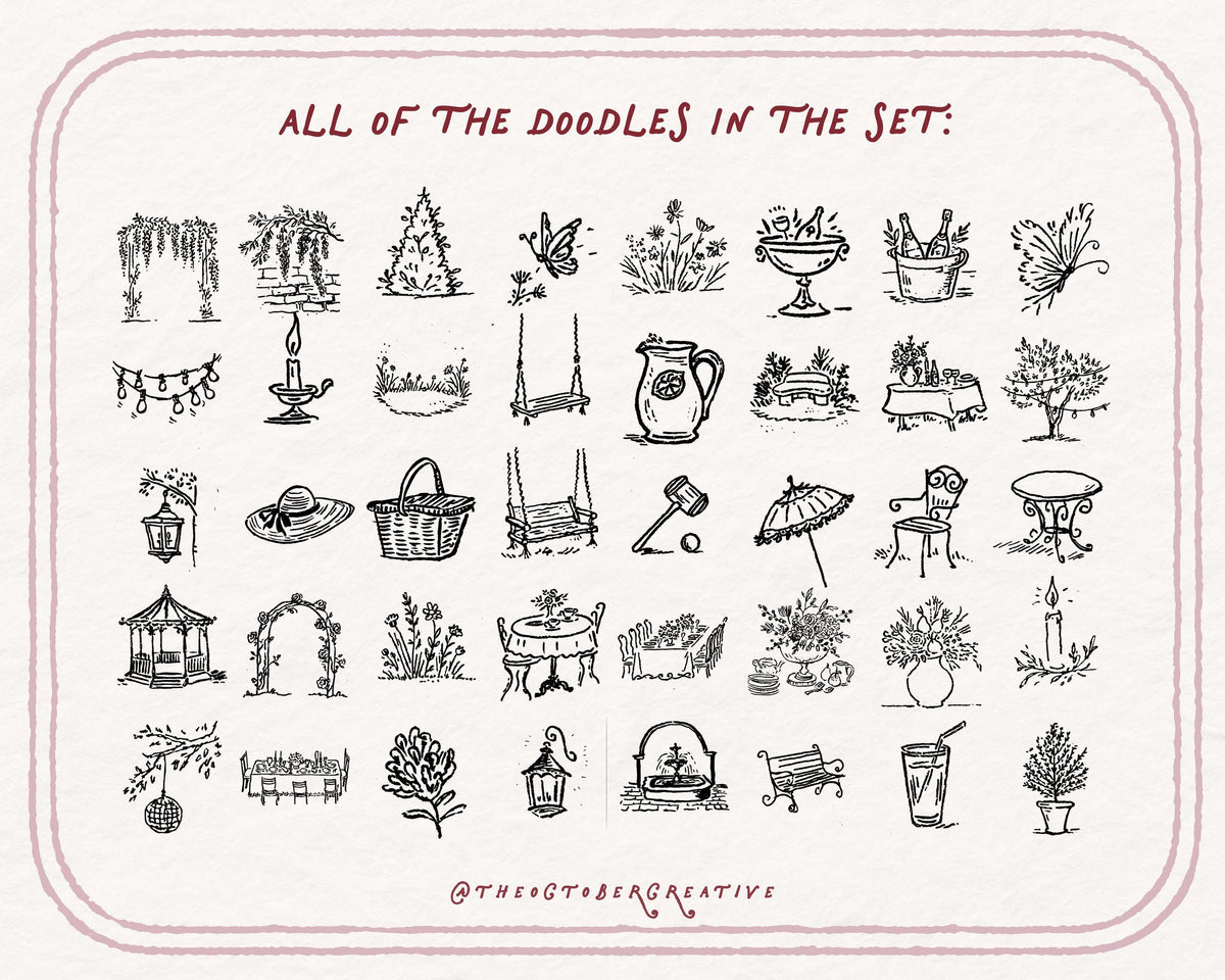 Garden Party Doodle Pack, preview 4