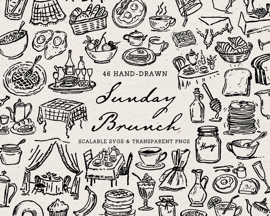 Sunday Brunch Doodle Pack, preview 1