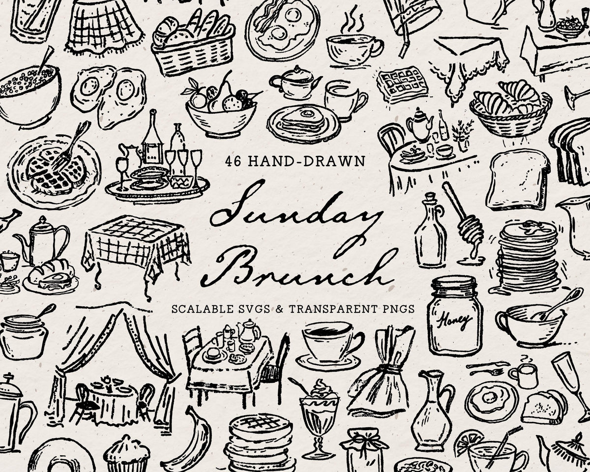 Sunday Brunch Doodle Pack, preview 1