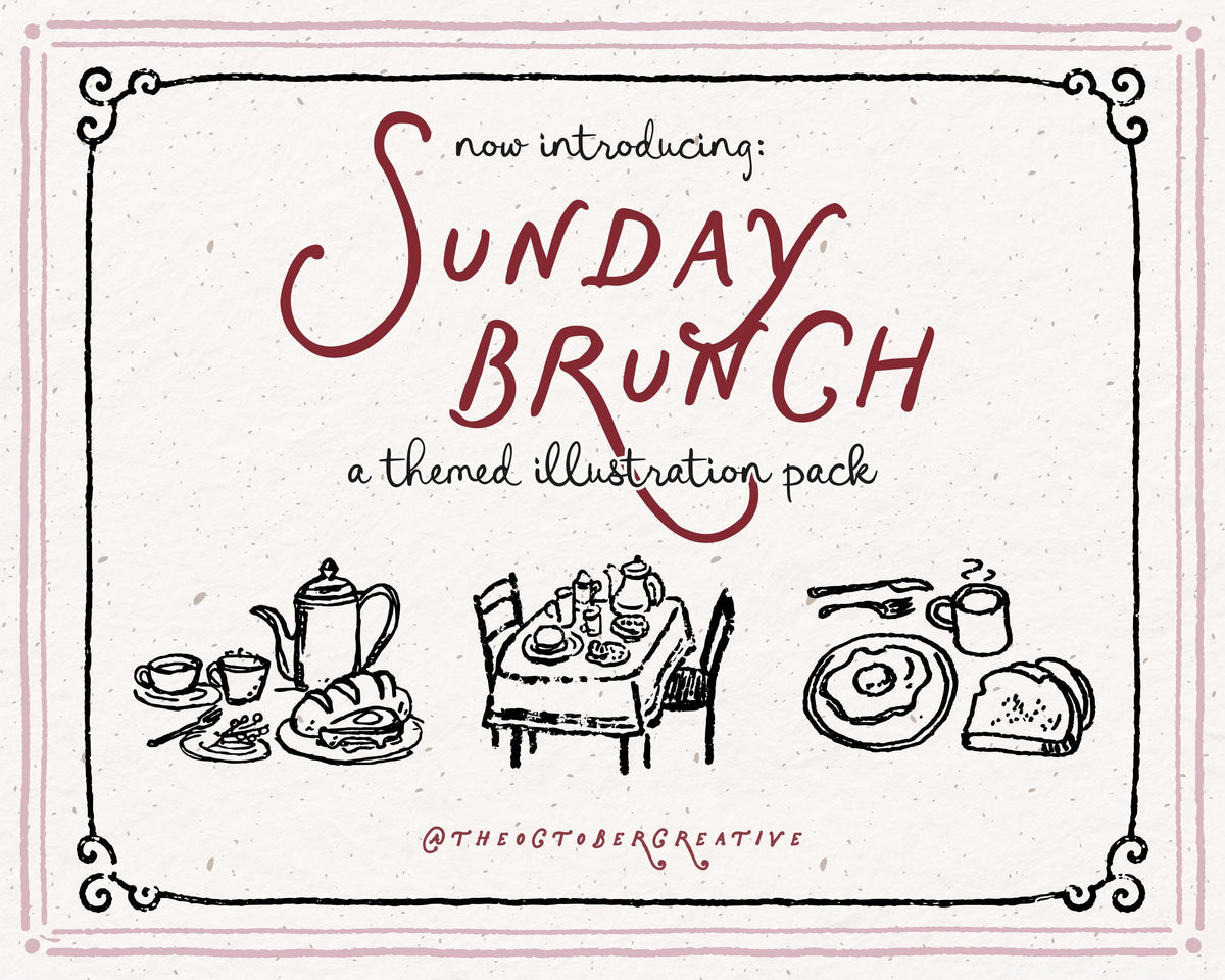 Sunday Brunch Doodle Pack, preview 2