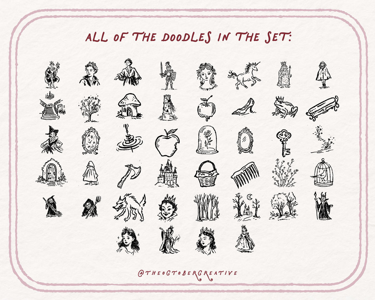 Dark Fairytale Doodle Pack, preview 4