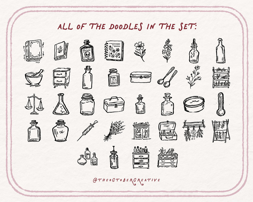 Apothecary Doodle Pack, preview 5