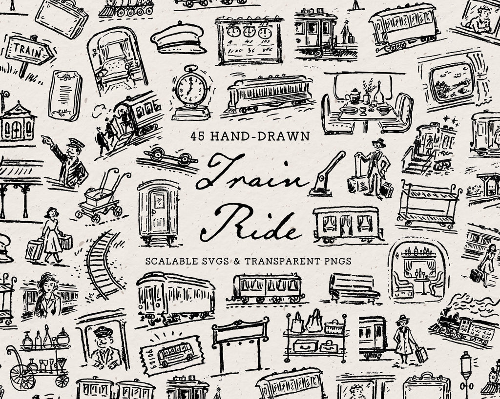 Train Ride Doodle Pack, preview 1
