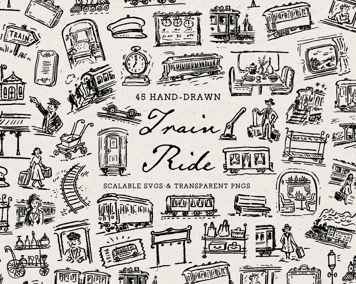 Train Ride Doodle Pack, preview 1