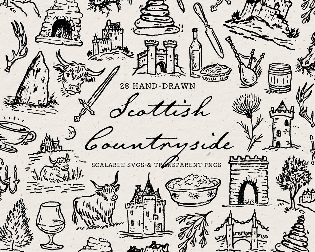 Scottish Countryside Doodle Pack, preview 1