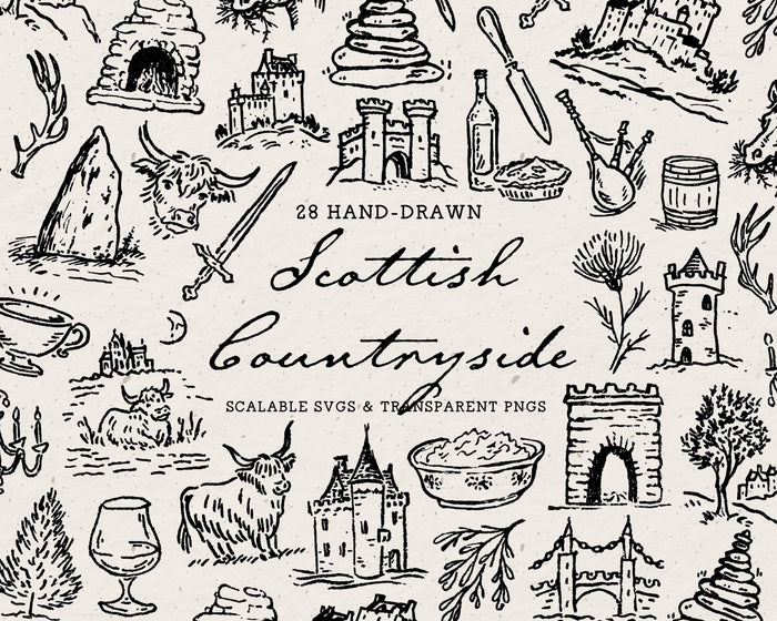 Scottish Countryside Doodle Pack