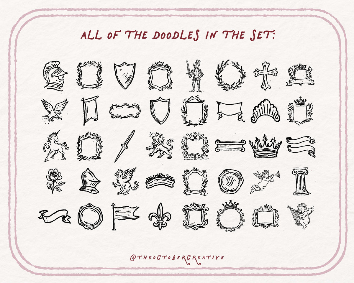 Heraldry Doodle Pack, preview 5