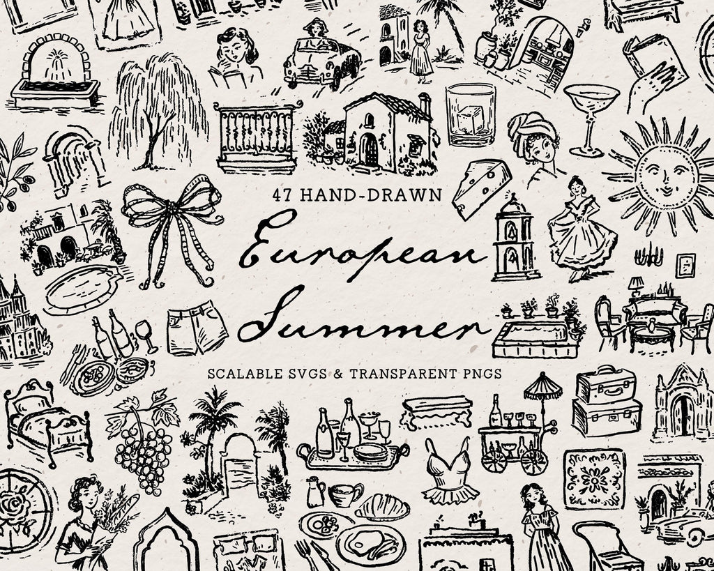 European Summer Doodle Pack, preview 1