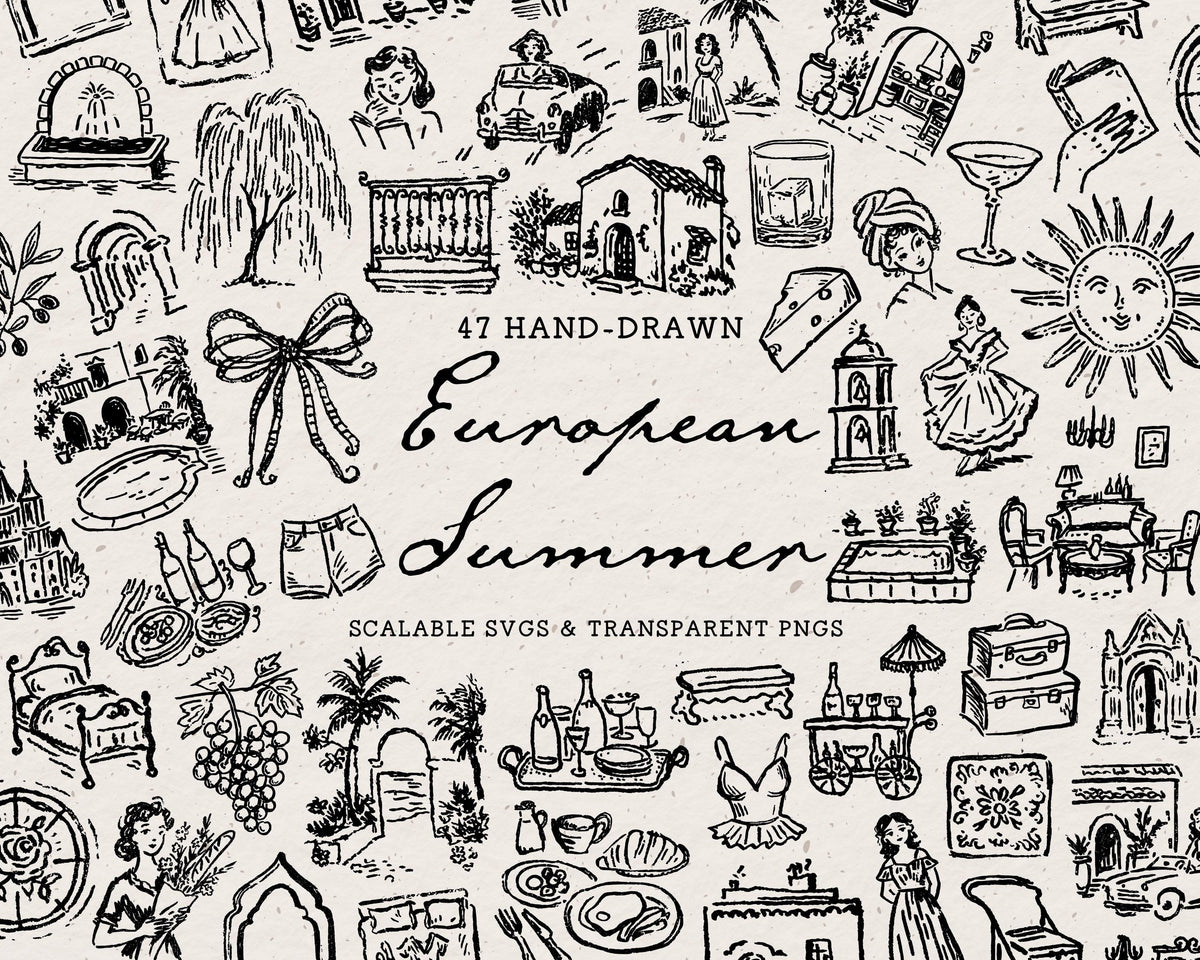 European Summer Doodle Pack, preview 1