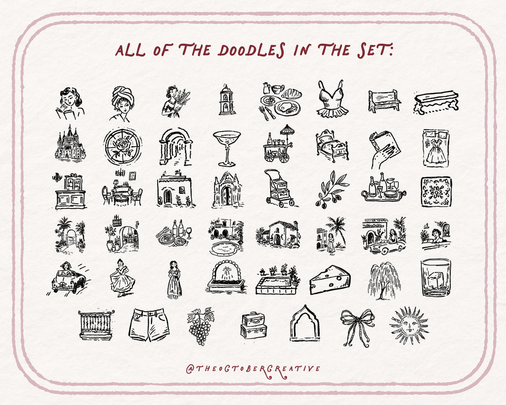 European Summer Doodle Pack, preview 4