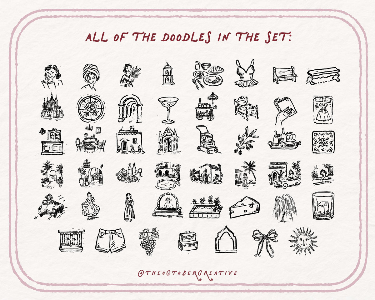 European Summer Doodle Pack, preview 4