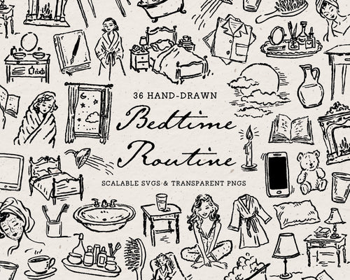 Bedtime Routine Doodle Pack, preview 1