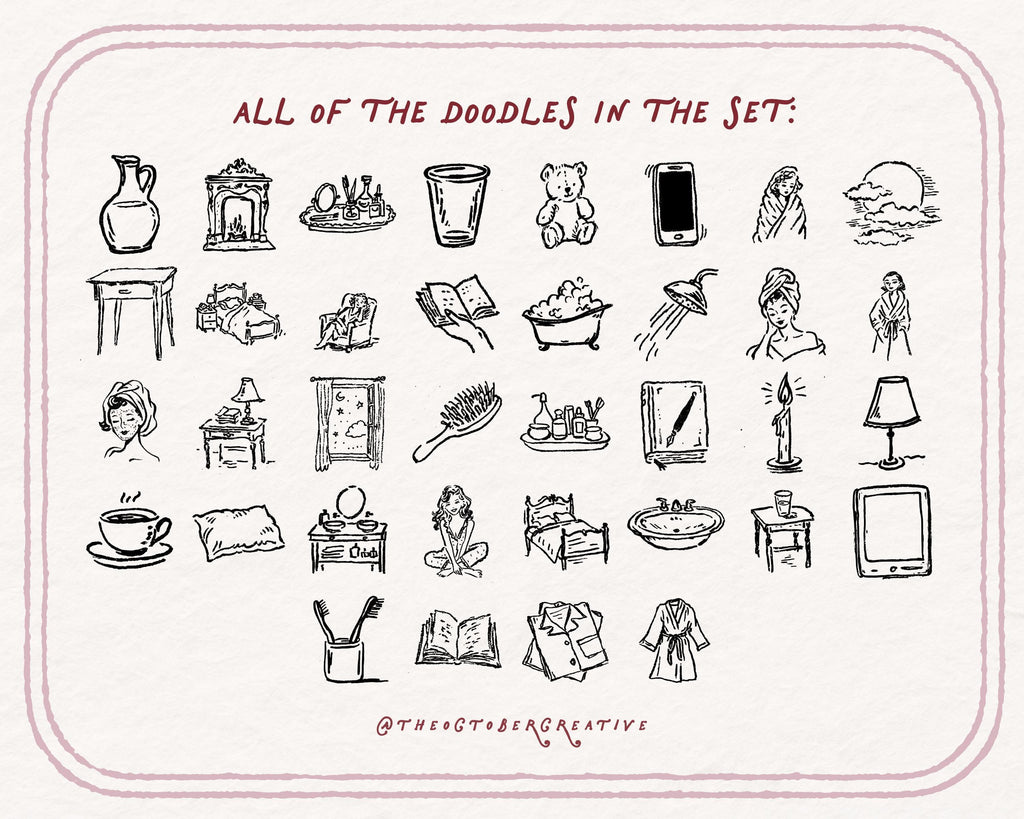 Bedtime Routine Doodle Pack, preview 5