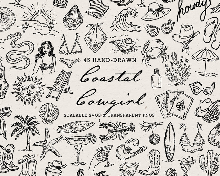 Coastal Cowgirl Doodle Pack