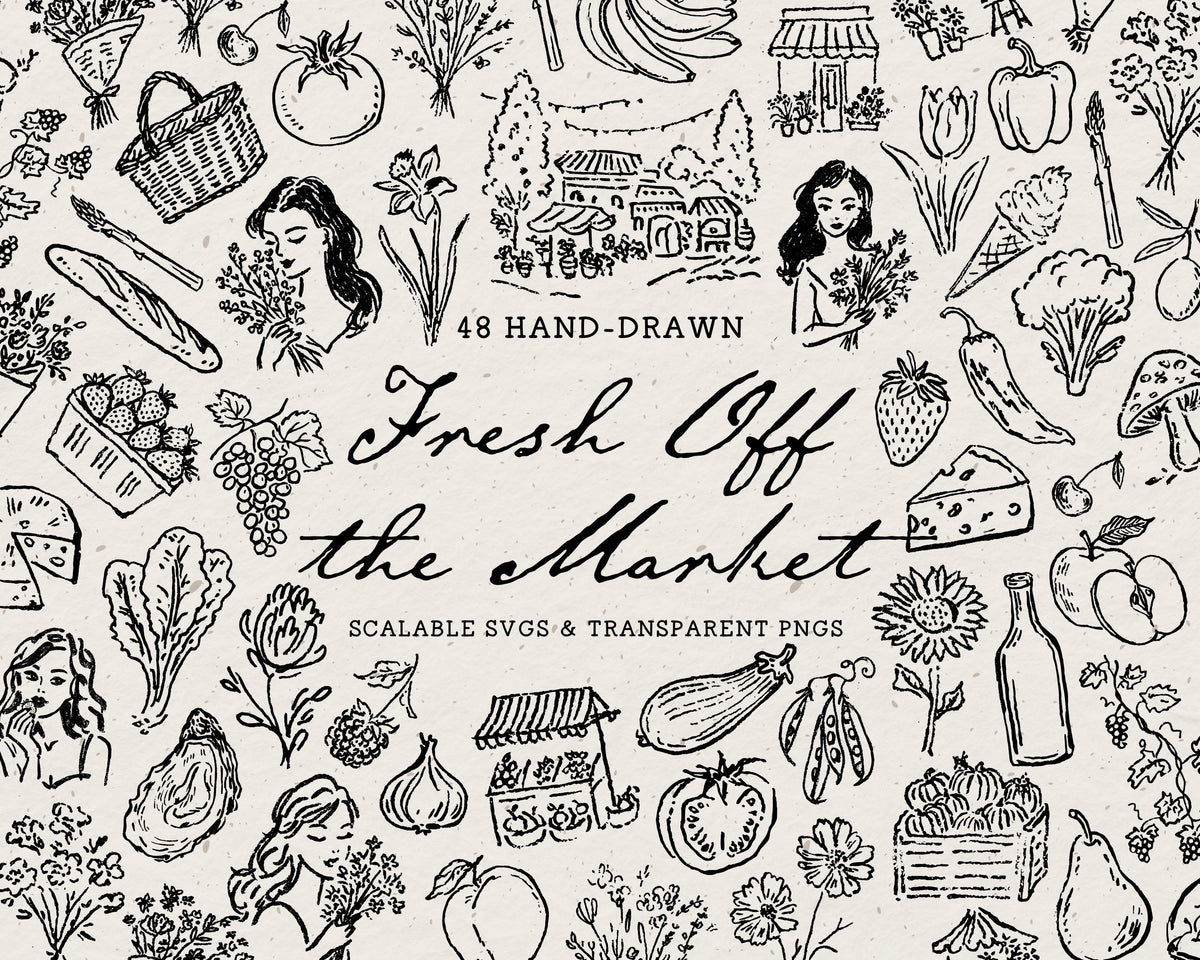 Fresh Off the Market Doodle Pack, preview 1