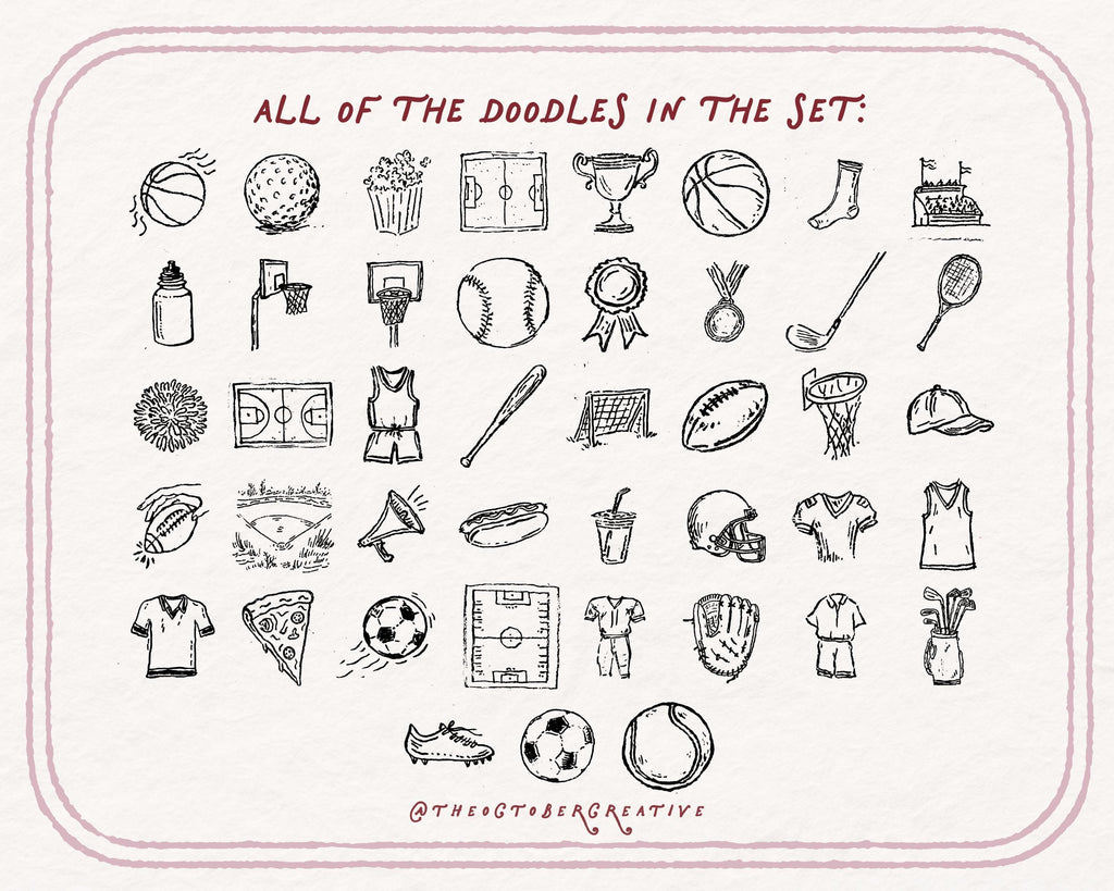 Sports Doodle Pack, preview 5