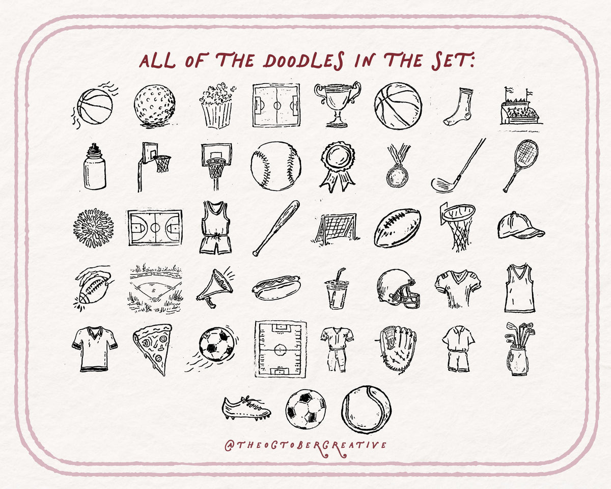 Sports Doodle Pack, preview 5