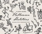 Halloween Skeletons Doodle Pack, preview 1