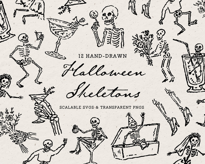 Halloween Skeletons Doodle Pack