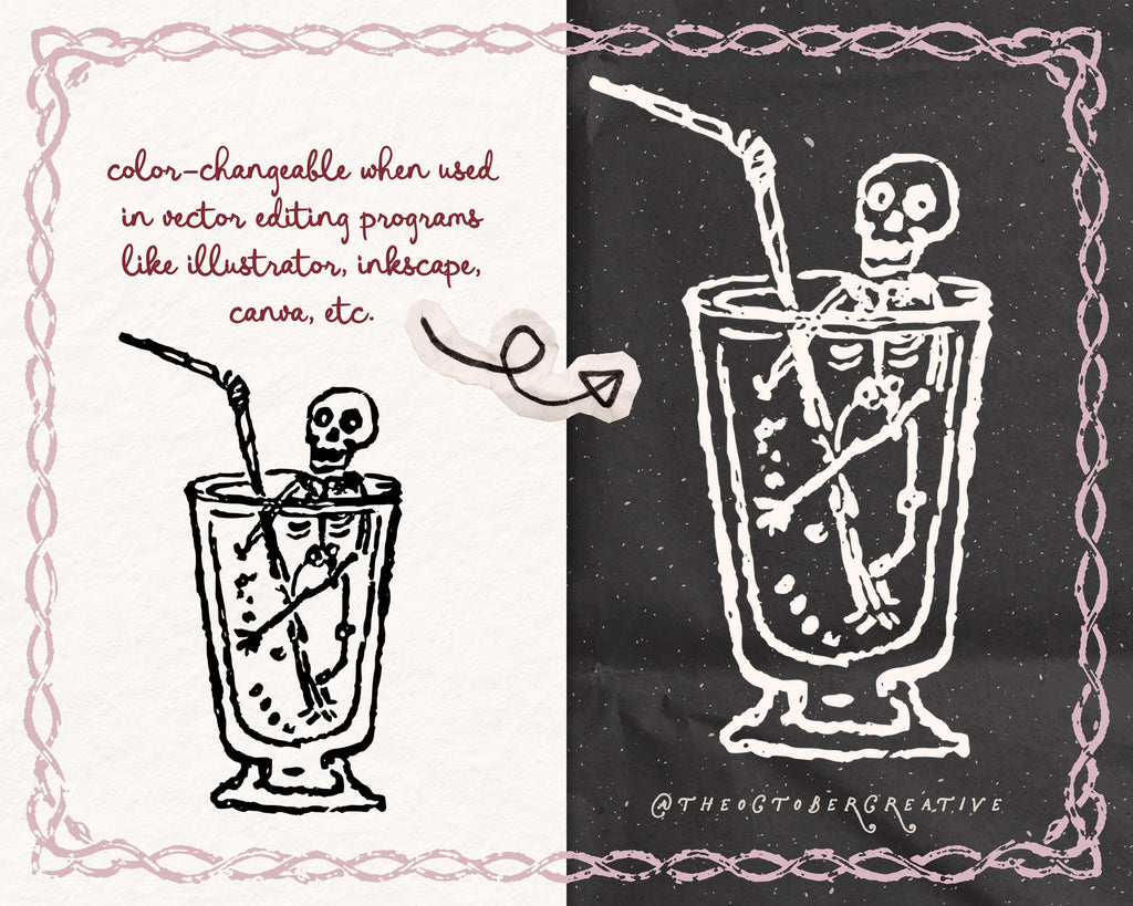 Halloween Skeletons Doodle Pack, preview 2
