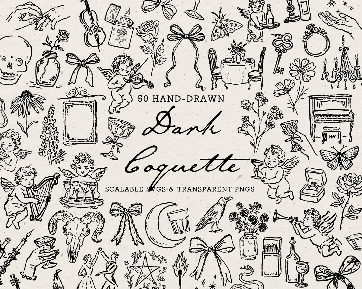 Dark Coquette Doodle Pack, preview 1