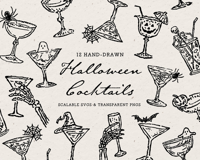 Halloween Cocktails Doodle Pack