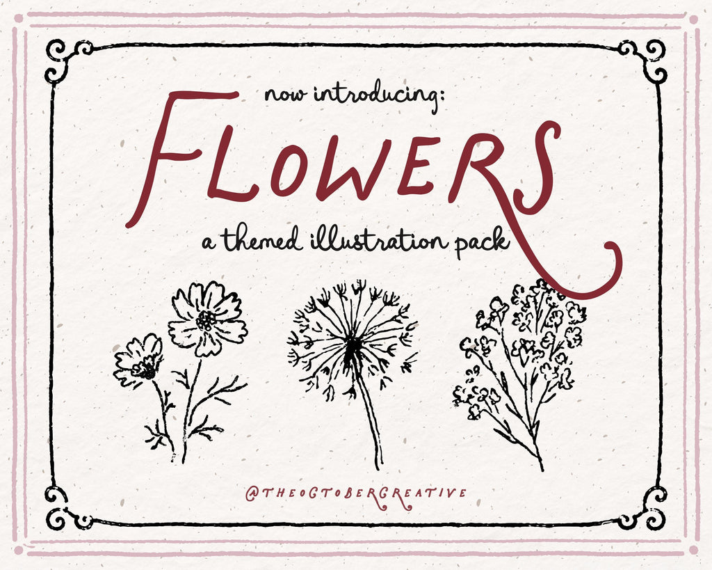 Flowers Doodle Pack, preview 2