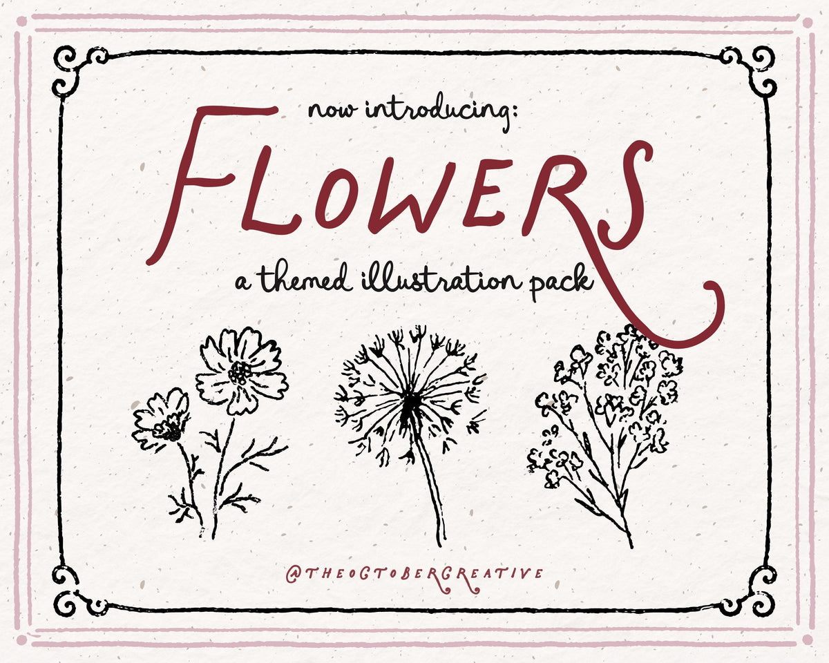 Flowers Doodle Pack, preview 2